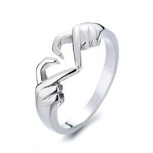 NWOT - Romantic Love Hand with Heart Shaped Ring - Size 9